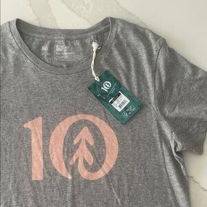 Tentree Heather Gray Tee with Peach Logo